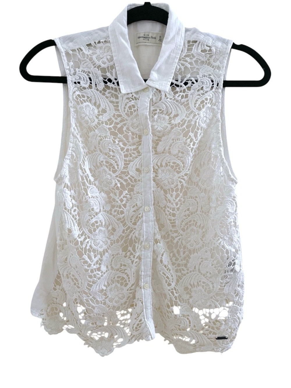 Abercrombie 100% cotton white lace top